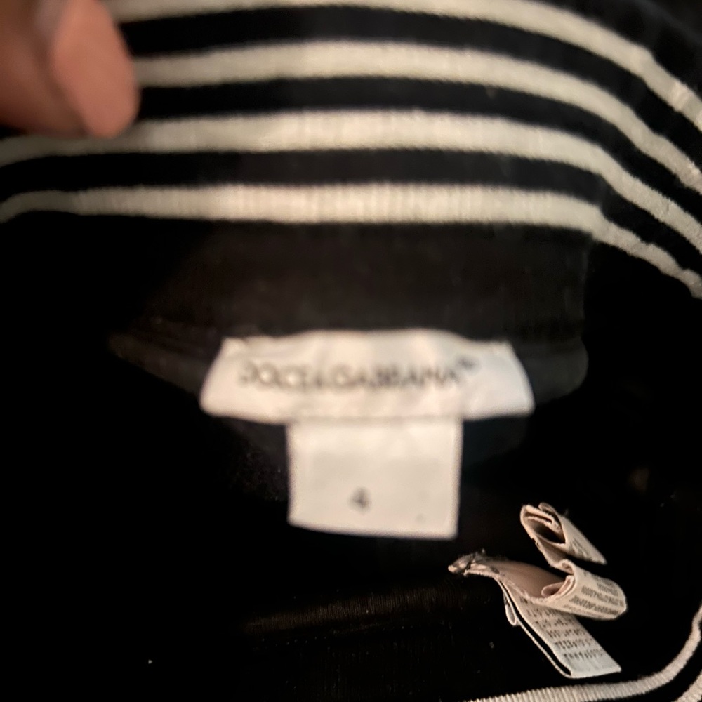 Dolce & Gabbana Black and White Striped Apparel